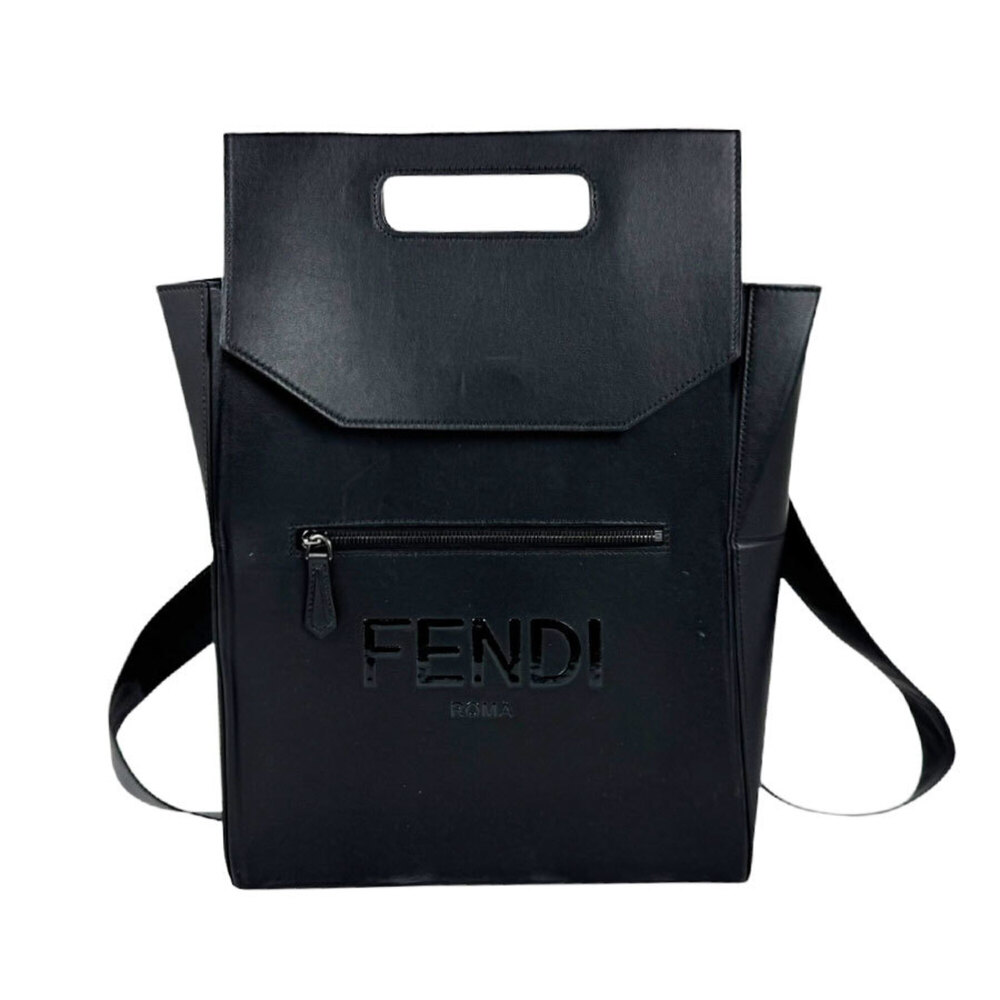 Fendi Packaging Backpack, Leather, Black, Men's, 7VZ060 AFB3 z11142